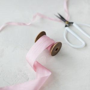 Soft Rose Mauve Hand-Dyed Habutai Silk Ribbon • 1/4&quot; • 1.25&quot;