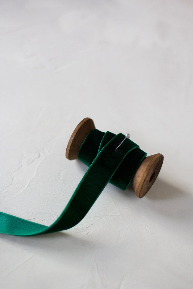 Hunter Green Velvet Ribbon 1/8 1/4 3/8 - Etsy