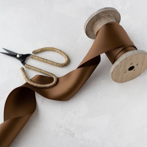 Kaffeebraunes doppelseitiges Satinband • 3,5" • 6,25" • 3"_ • 4"