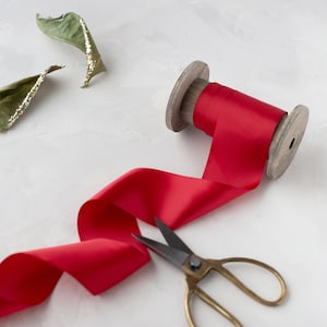 Rotes doppelseitiges Satinband • 3,5" • 6,5" • 3"_ • 4"