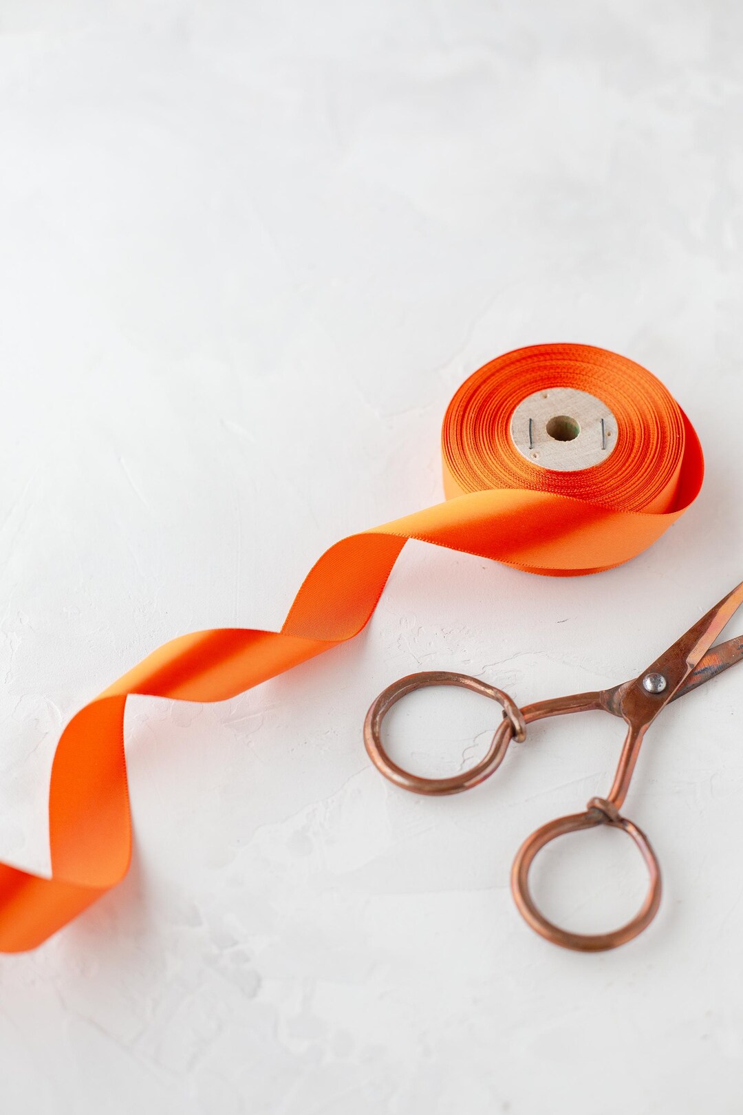 Orange Single-faced Satin Ribbon • 1