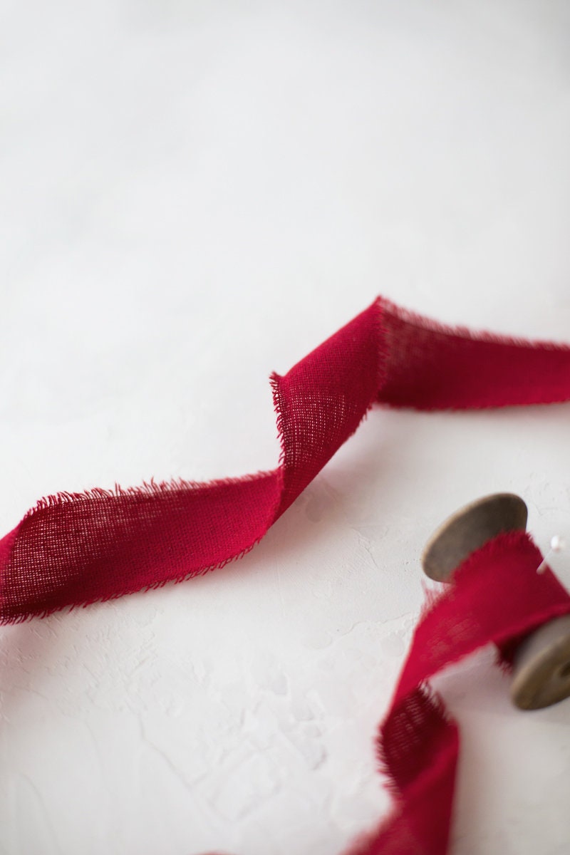 Sand Hand Dyed Frayed Edges Cotton Ribbon - Frayed Ribbon – StyleMeGHD