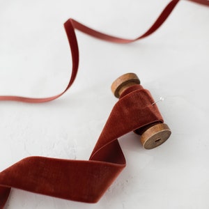 Ruban de velours suisse rouille rubis • 1/8" • 1/4" • 3/8" • 5/8" • 7/8" • 1,5" • 2"