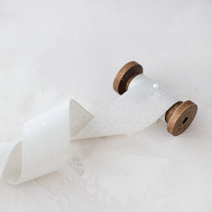 Natural + Silver Metallic Tight Weave Italian Cotton Ribbon • 3/8&quot; • 1&quot; • 1.5&quot;
