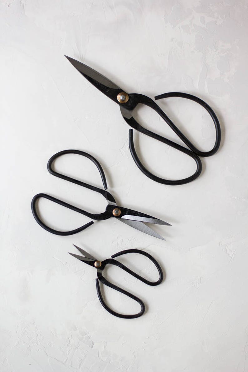 Vintage Finish Black Bonsai Garden Shears Scissors Small 4 / Medium 6 / Large 8 / Set image 3