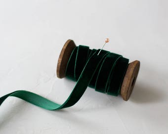 Hunter Green Velvet Ribbon • 1/8" • 1/4" • 3/8" • 5/8" • 3/4" • 1.5"