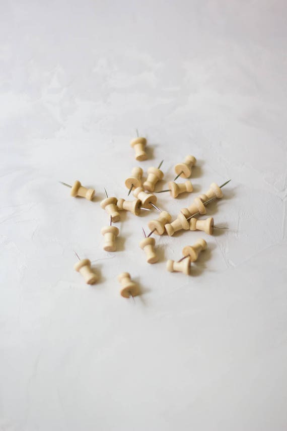 Wooden Push Pins 20 pc Etsy