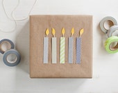 Bougies d'anniversaire de washi - 5 pièces