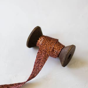 Kupfer Penny Metallic Italienisches geflochtenes Lamé Band • 3mm • 13mm
