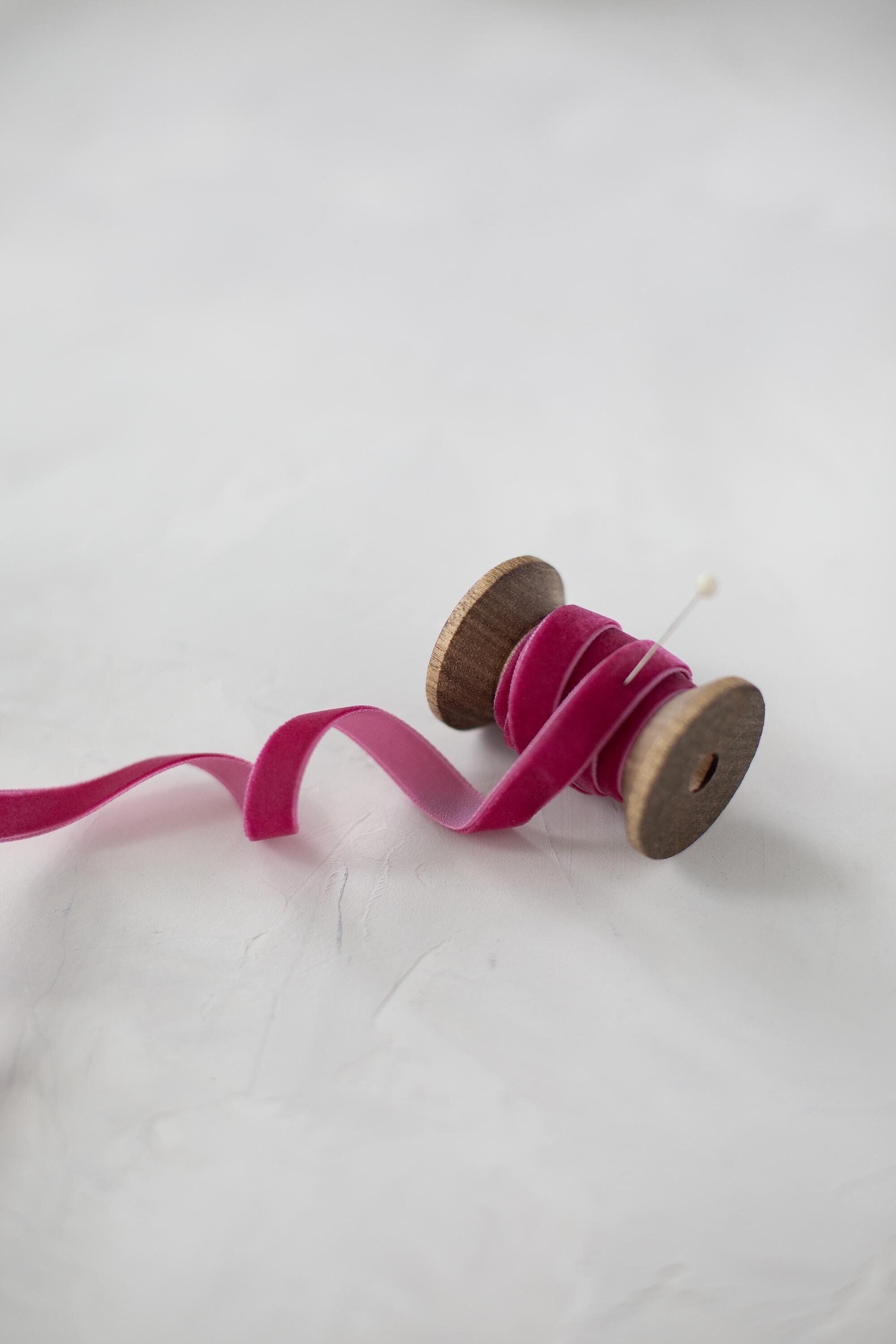 Raspberry Velvet Ribbon • 1/4