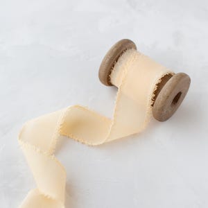 Herbst Gelb Fransen Saum Italienisches Chiffon Band • 1.5"