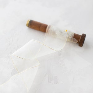 Gold Metallic Edged Organdy • White / Ivory / 1&quot; • 2&quot;