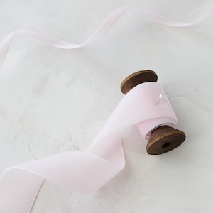 Pale Pink Swiss Velvet Ribbon • 1/8&quot; • 1/4&quot; • 3/8&quot; • 5/8&quot; • 7/8&quot; • 1.5&quot; • 2&quot;