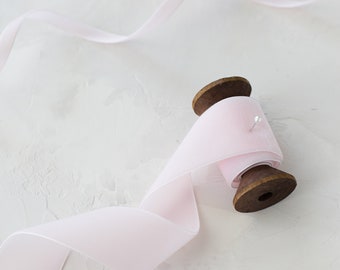 Pale Pink Swiss Velvet Ribbon • 1/8" • 1/4" • 3/8" • 5/8" • 7/8" • 1.5" • 2"