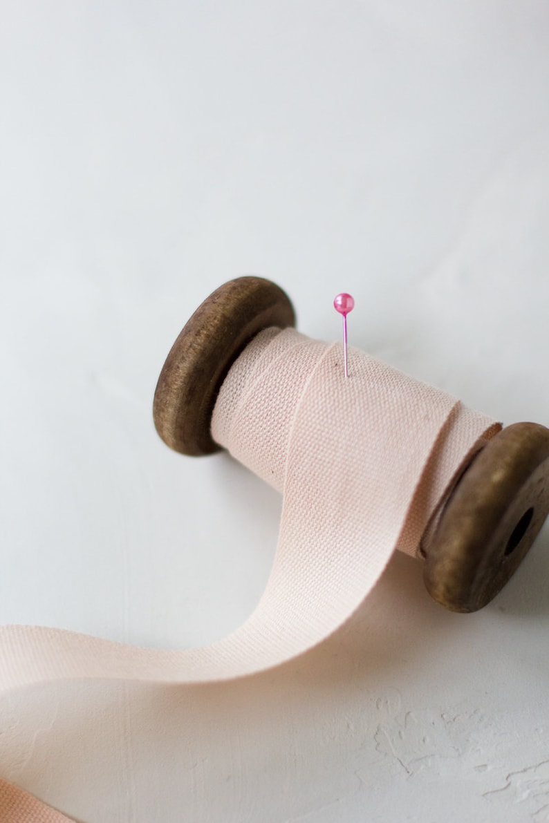 Blush Pink Tight-weave Cotton Ribbon • 1/4