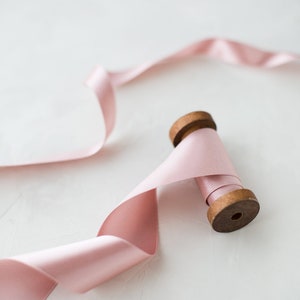 Dusty Rose Blush Satin Ribbon: Silky Smooth, Japanese • 1/8&quot; • 1/4&quot; • 3/8&quot; •  1/2&quot; • 5/8&quot; •  3/4 • 1&quot; • 1.5&quot; • 2&quot; • 2.75&quot;