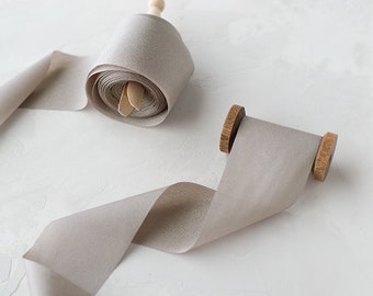 Gray Taupe Faux Silk Crepe Ribbon • 2"