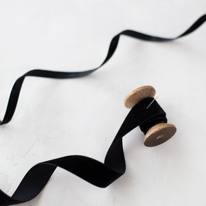 Black Corduroy Swiss Velvet Ribbon • 3/8&quot; • 5/8&quot; • 7/8&quot; • 1.5&quot;