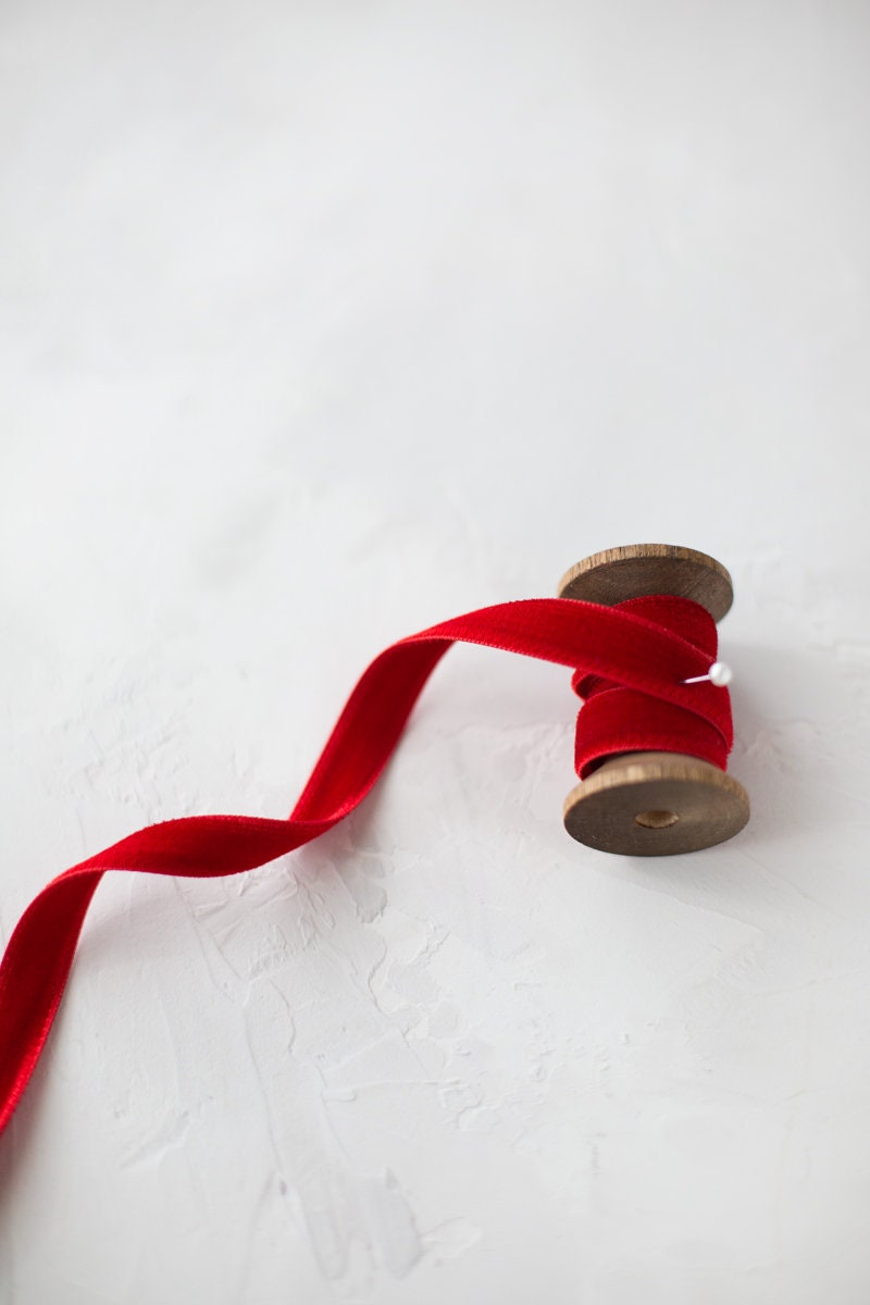 Bulk Spool 100 YARDS Red Velvet Christmas Craft Ribbon Trim 1-3/8 Wide #9