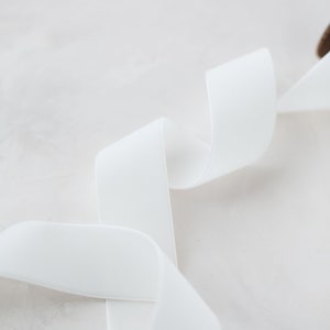 Bridal White Swiss Velvet Ribbon 1/8 1/4 3/8 5/8 7/8 1.5 2 image 2