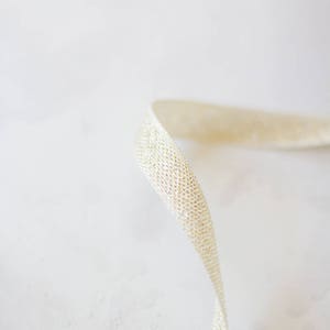 Natural Gold Metallic Loose Weave Italian Cotton Ribbon 1/2 image 3