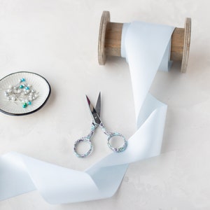 Fita de cetim dupla face azul gelo • 1,5" • 2,25" • 3" • 4"