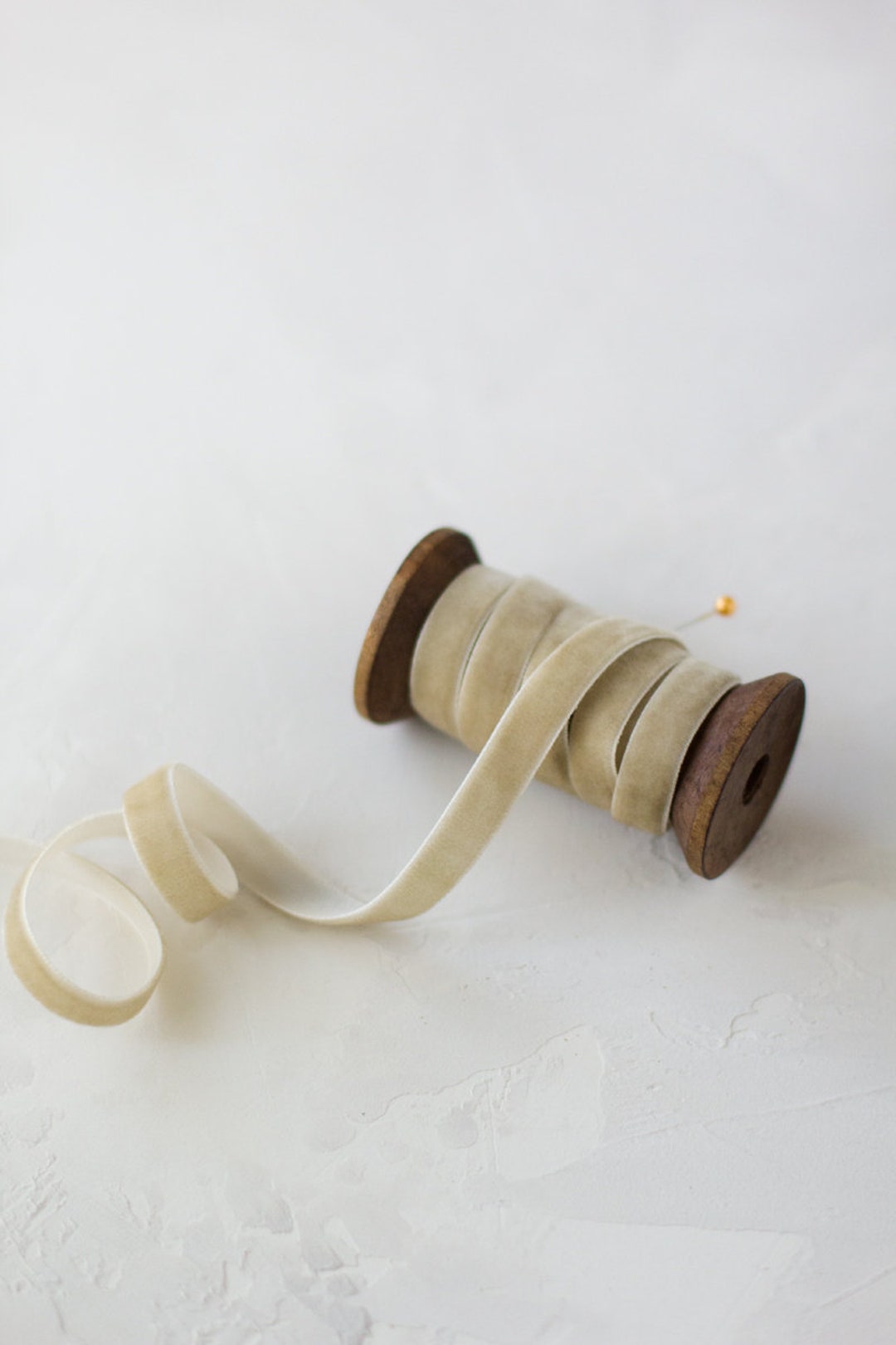 Sand Taupe Velvet Ribbon • 1/4