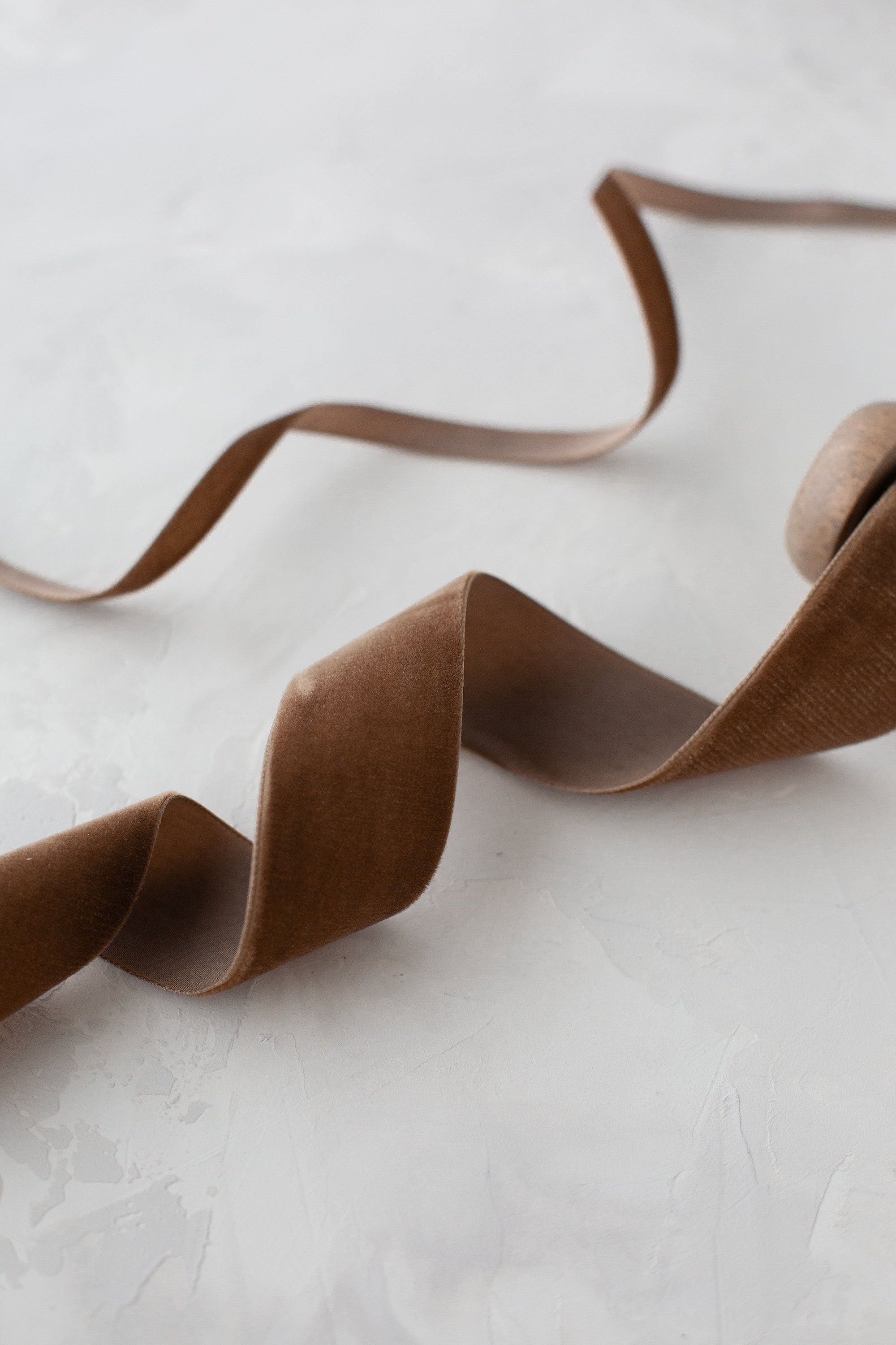 Coffee Ribbon Coffee Brown Swiss Velvet Ribbon • 1/8
