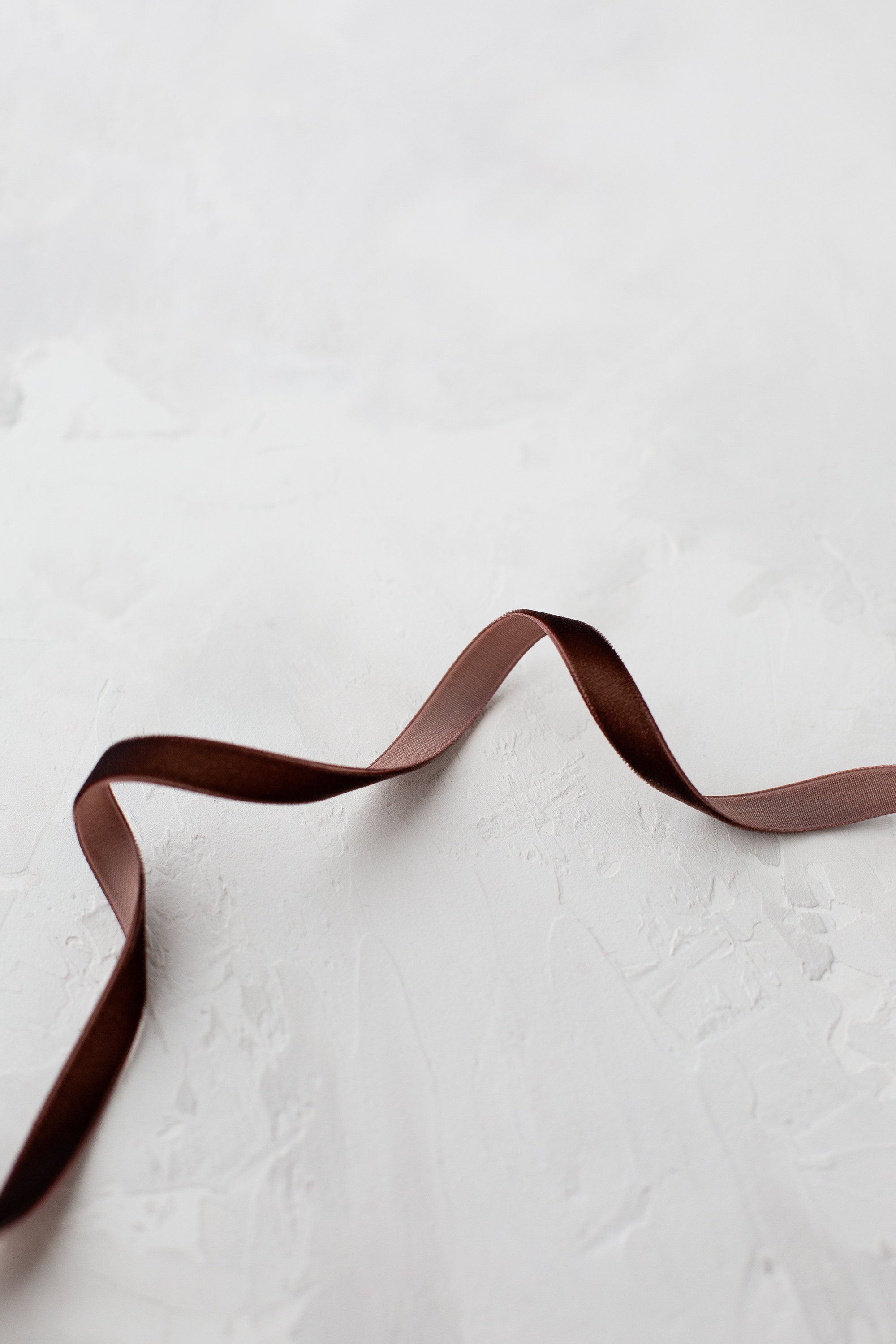 Chocolate Brown Velvet Ribbon • 1/4