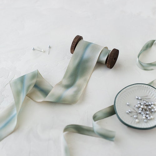 Slate Blue Gray Bias-cut Hand-dyed Silk Charmeuse Ribbon - Etsy