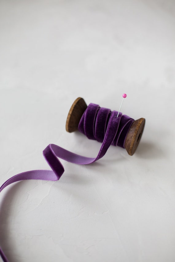 Violet Purple Velvet Ribbon • 1/4" • 3/8" • 5/8"