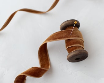 Tiefkupferfarbenes Rayon-Samtband: Doppelseitig, Japanisch • 1/8 "• 1/4" • 3/8" • 1/2 "• 3/4"