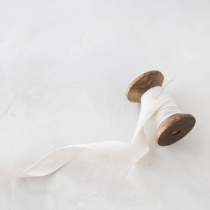 Antique White Cotton Ribbon • 5/8"