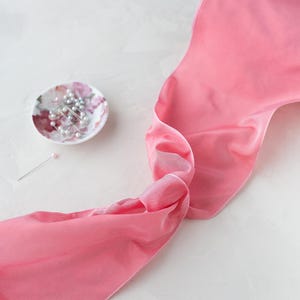 Coral Rose Pink Shimmer French Taffeta Lightly-Wired Ribbon • 1.5&quot; • 5&quot;