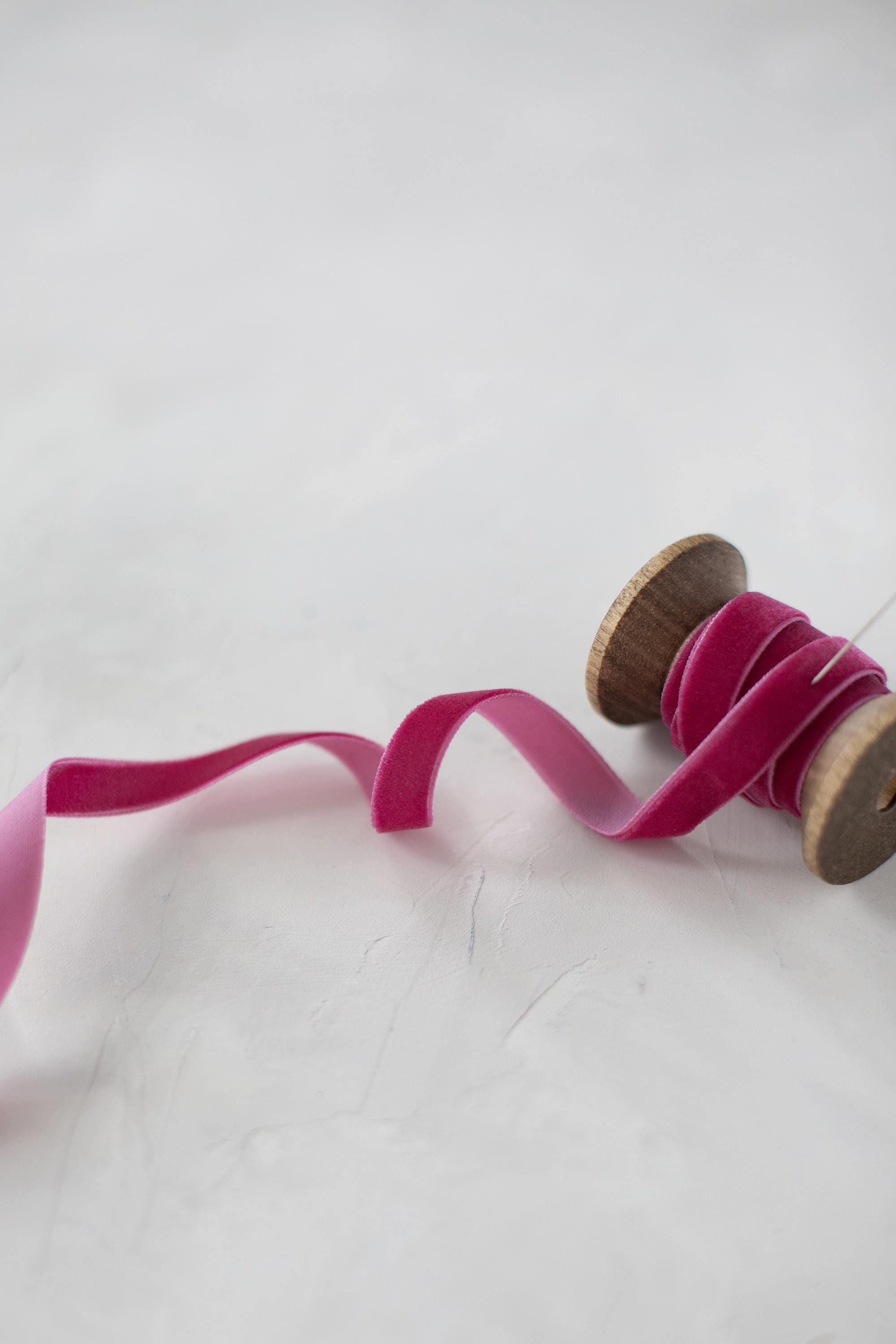 Raspberry Velvet Ribbon • 1/4