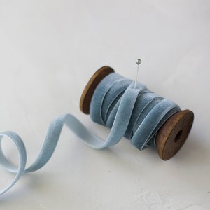Leisteenblauwgrijs fluwelen lint • 1/4" • 3/8" • 5/8"