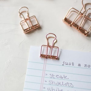 Rose Gold Metal Wire Binder Clips Small / Large - Etsy
