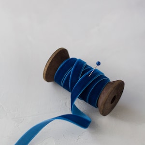 Koningsblauw fluwelen lint • 1/4" • 3/8" • 5/8" • 3/4"