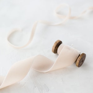 Champagne Beige Swiss Velvet Ribbon • 1/8" • 1/4" • 3/8" • 5/8" • 7/8" • 1.5" • 2"