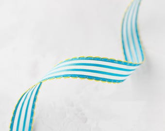 PATIKIL 1 Nastro Grosgrain A Righe Blu Navy E Bianco, 25 Iarde Tessuto