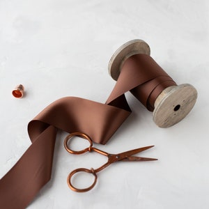 Doppelseitiges kupferfarbenes Satinband • 3,4cm • 6,3cm • 3cm • 4cm