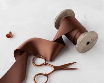 Copper Bronze Double-Faced Satin Ribbon • 1.5" • 2.25" • 3" • 4"