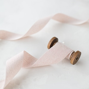 Natural + Rose Gold Metallic Tight Weave Italian Cotton Ribbon • 3/8&quot; • 1&quot; • 1.5&quot;