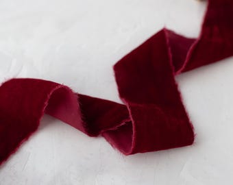 Finemark 10 M X 7 Mm De Ruban En Velours Terracotta Rouge Carmin (415 Acajou) Ruban Décoratif En Velours D'un Seul Côté, Bord Solide En Velours Côtelé Pour La Décoration