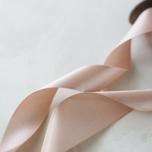 Nude Champagne Luster Double-faced Satin Ribbon • 5/8" • 7/8" • 1.5