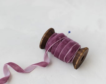 Dusty Plum Purple Velvet Ribbon • 1/4" • 3/8" • 5/8"