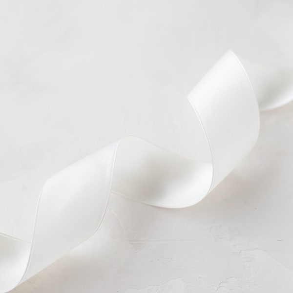 Whipped Cream Lightly-Wired Satin Ribbon • 1" • 1.5" • 2.75"