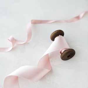 Rose Blush Silk Satin Ribbon: Double-Faced, Woven Edge • 1/8&quot; • 1/4&quot; • 3/8&quot; • 1/2&quot; • 5/8&quot; • 3/4 • 1&quot; • 1.5&quot; • 2&quot;