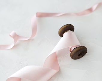 Rose Blush Double-Faced Silk Satin Ribbon • 1/8" • 1/4" • 3/8" • 1/2" • 5/8" • 3/4 • 1" • 1.5" • 2"