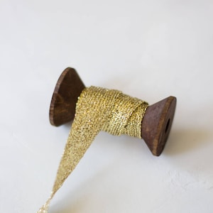 Gold Metallic geflochtenes italienisches Lamé Band • 3mm • 13mm